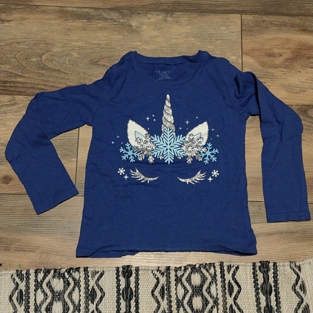 Girls 5/6 children place long sleeve unicorn shirt